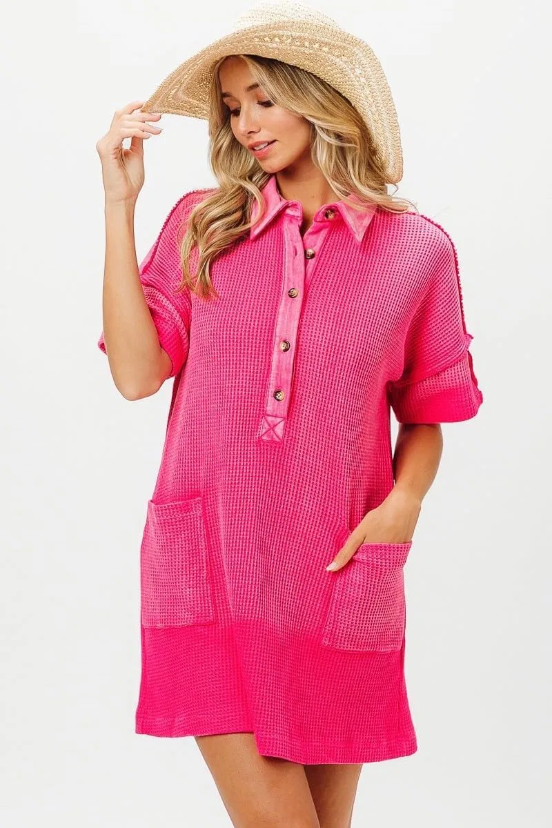 Женское платье-рубашка с градиентным окрашиванием Dip Dye, Fuchsia — фото 4
