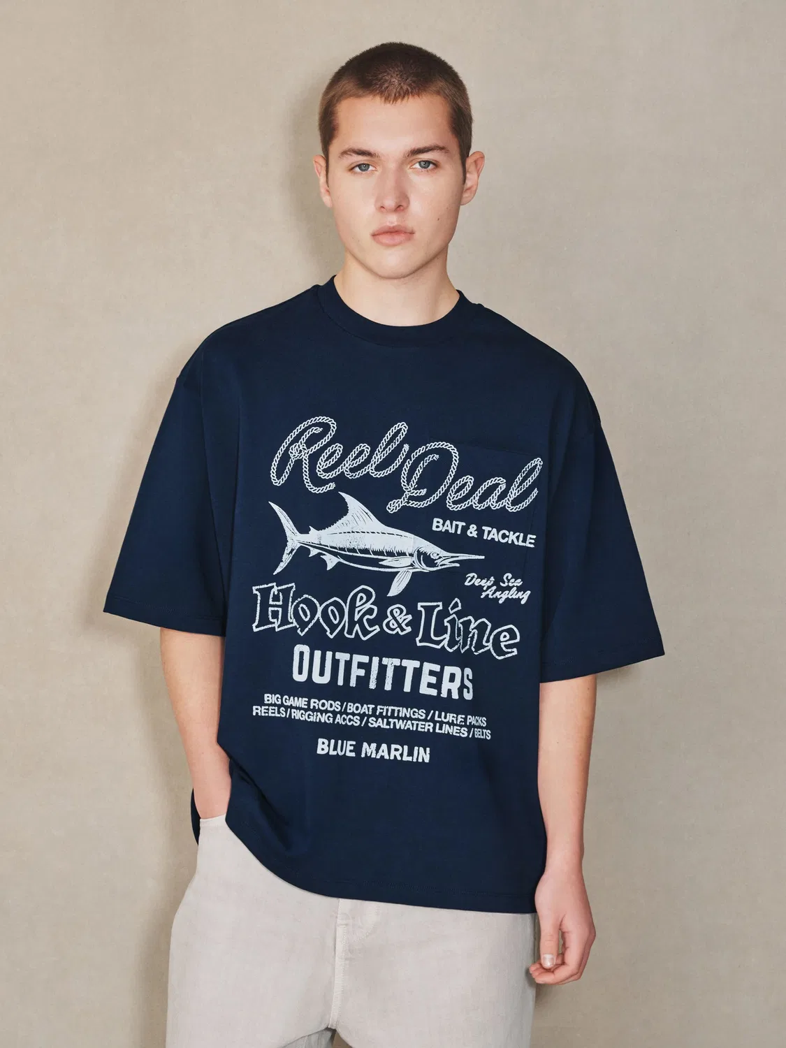 Футболка с принтом Relaxed Fit, Navy Edit Next, темно-синий — фото 2
