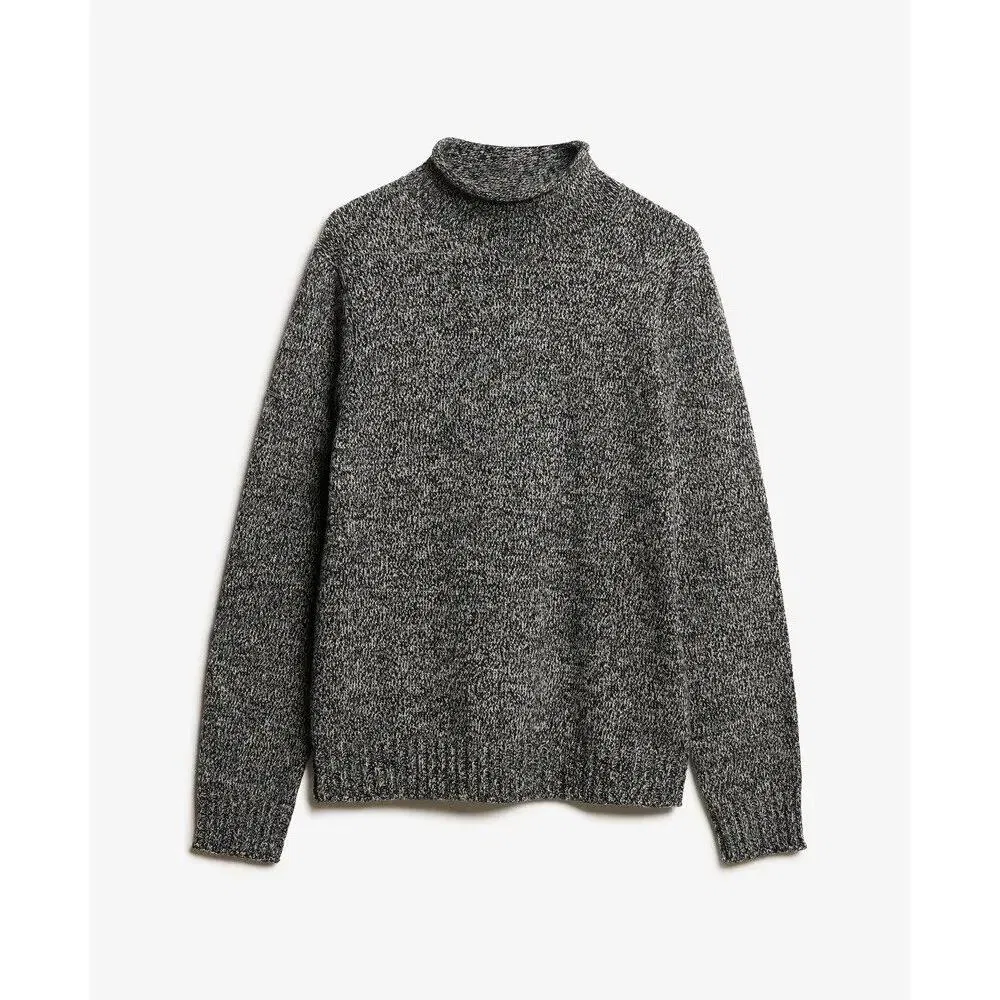 Женский футерный пуловер с воротником-стойкой 90er-Jahre-Stil Superdry, Schwarz