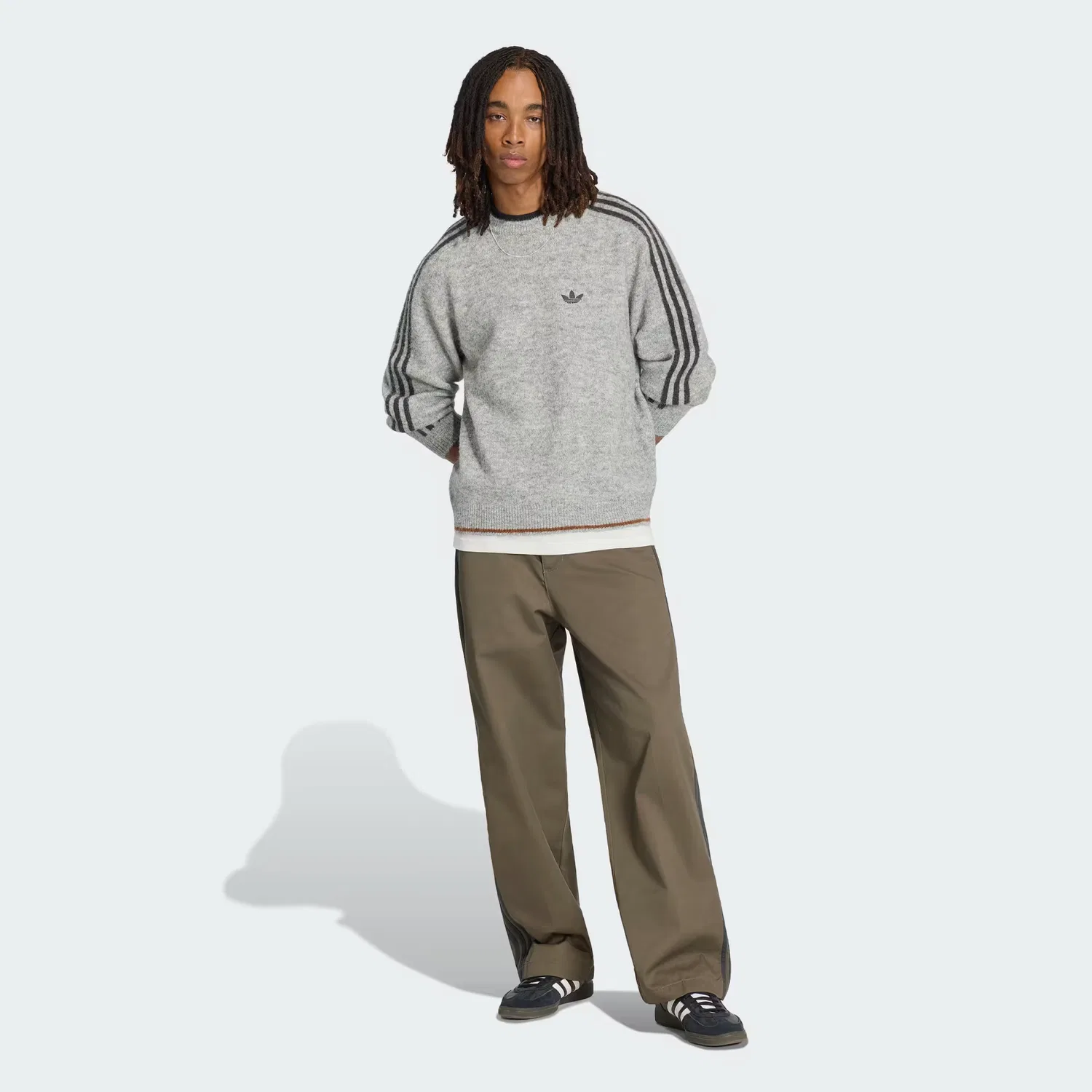 Мужские брюки свободного кроя 3-Stripes Pleated Adidas Originals, Branch — фото 4