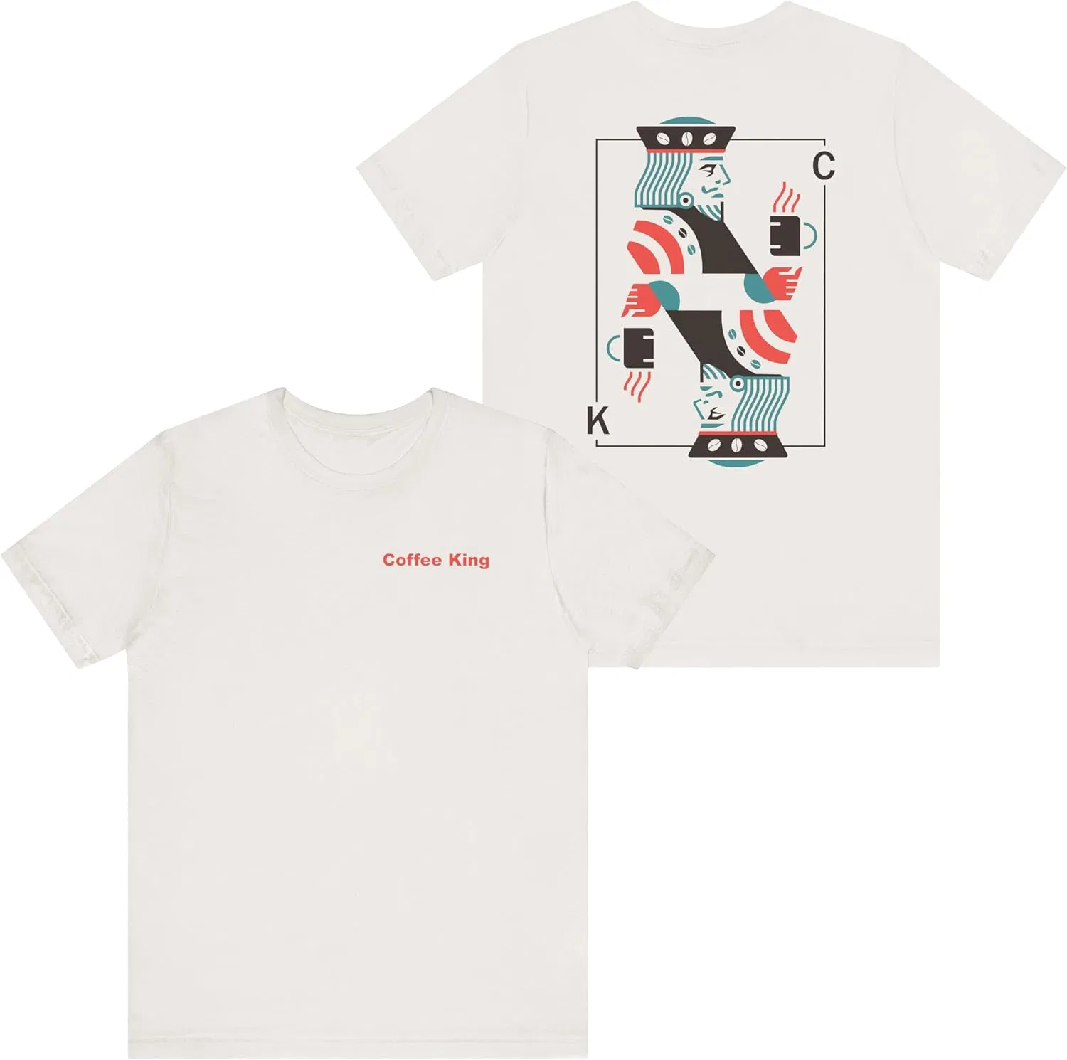 Унисекс футболка с принтом Coffee King Bella+canvas, Vintage White