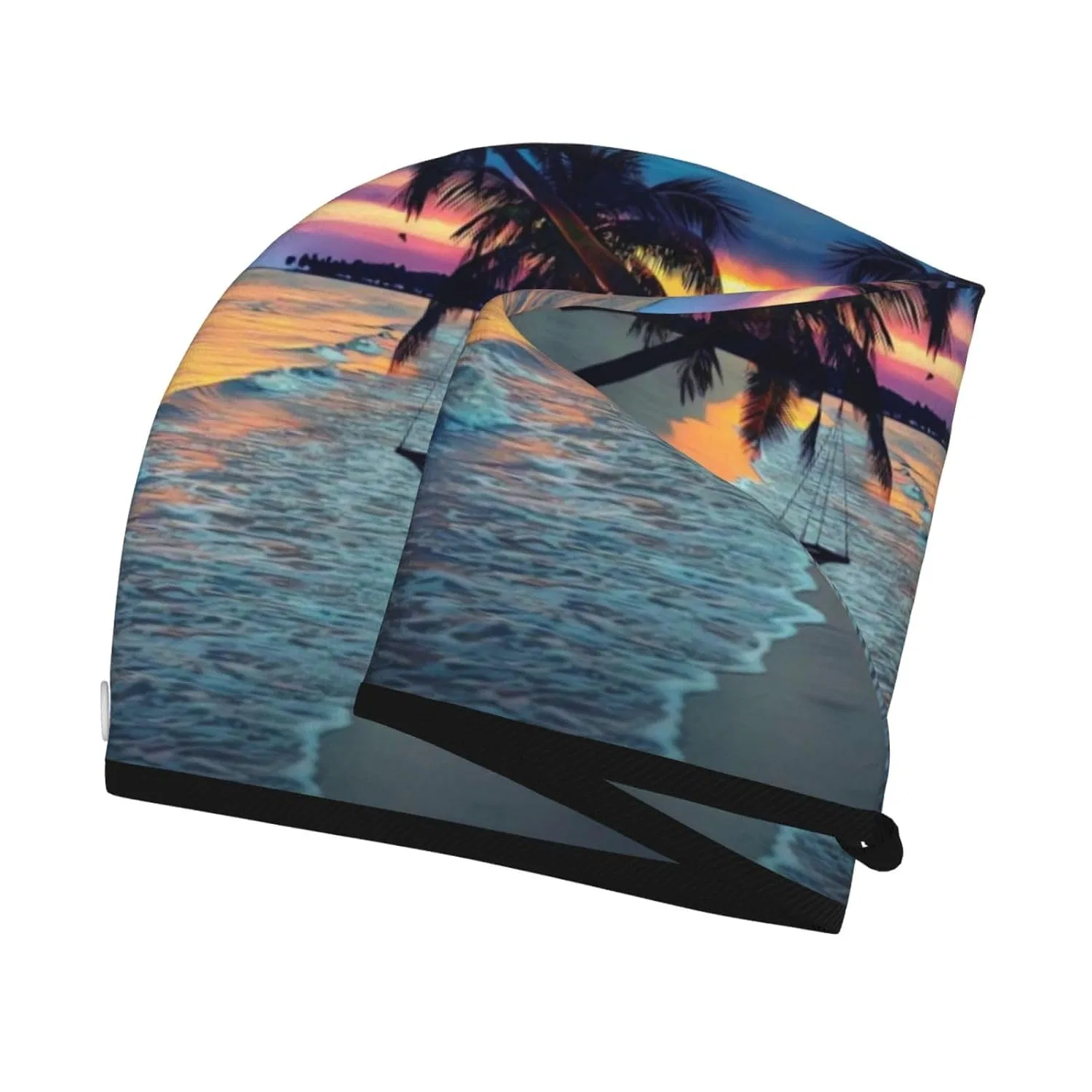 Шапочка для душа Coral Velvet, Oudrspo, 64x26 см, Coconut Beach Sunset — фото 3