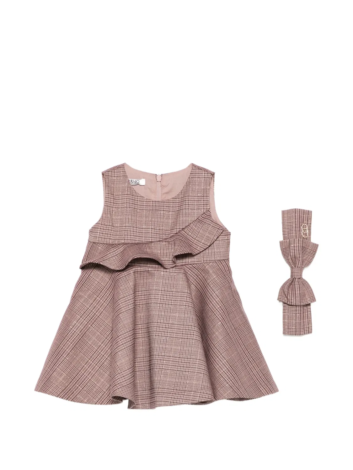 Клетчатое платье с оборками Liu Jo Kids, розовый