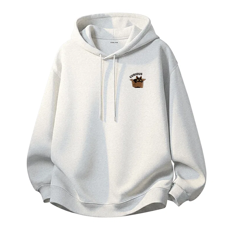 Детский худи с капюшоном хлопковый Tonlion, White Grey