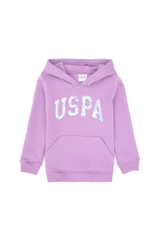 Детское худи для девочек с пайетками U.S. Polo Assn., Lilac