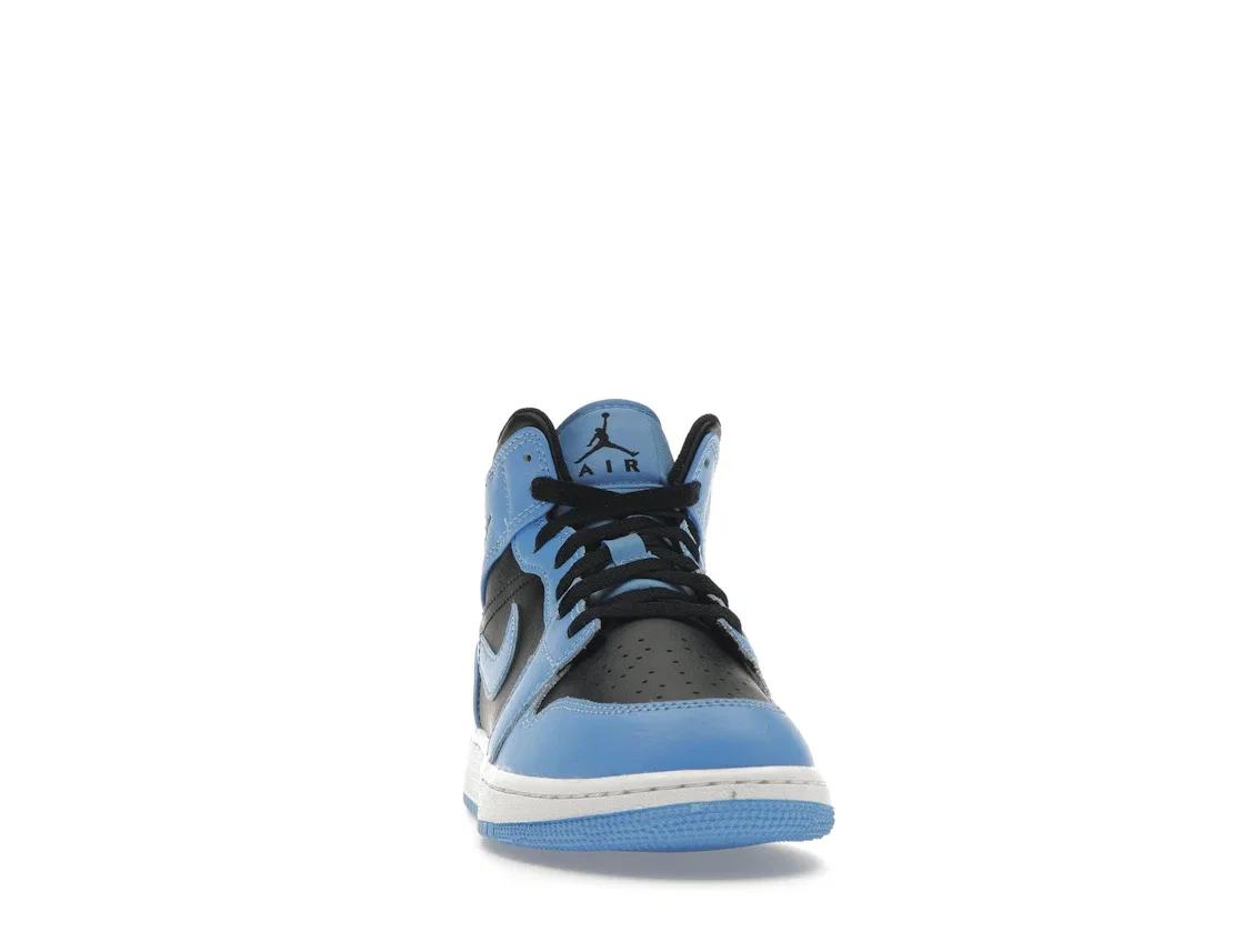 Детские кроссовки с кожаным верхом Jordan 1 Mid Jordan, University Blue/White/Black — фото 2