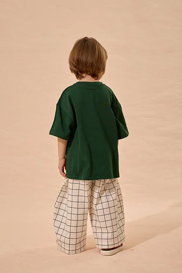 Детская футболка оверсайз с принтом Butter Print Fahhar Kids, Green