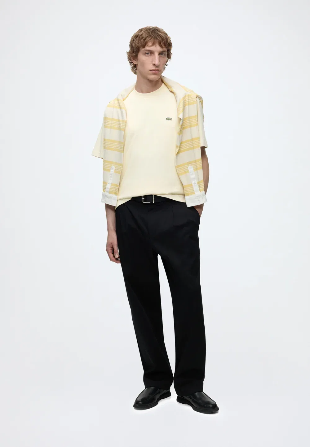 Футболка унисекс - базовая модель Lacoste, Naturel Clair — фото 2
