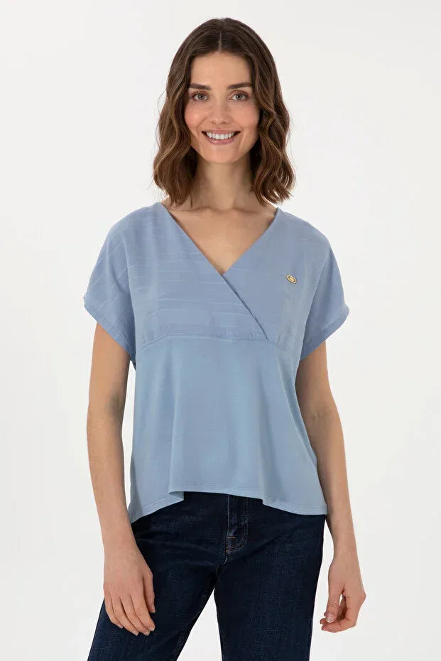 Женская блуза с V-образным вырезом U.S. Polo Assn., Blue