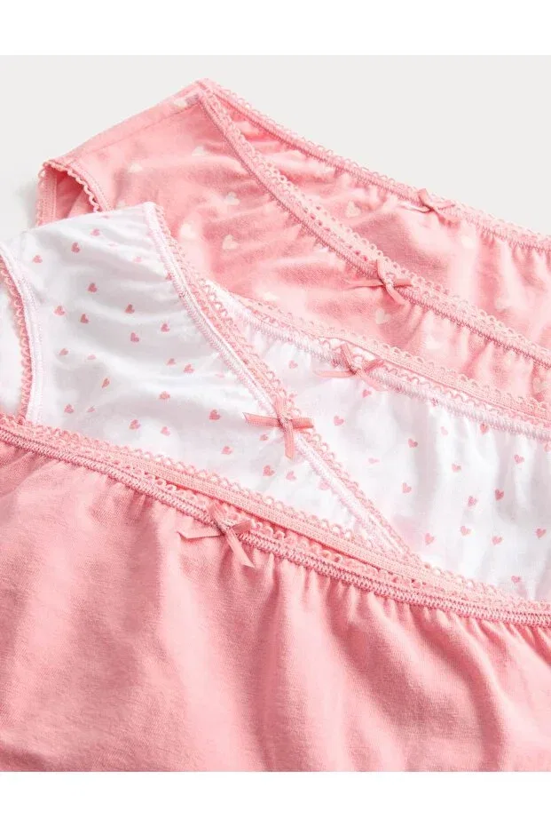 Детский комплект трусов для девочек хлопковый Cotton blend 10-piece panties set Marks & Spencer, Pink Mix — фото 2