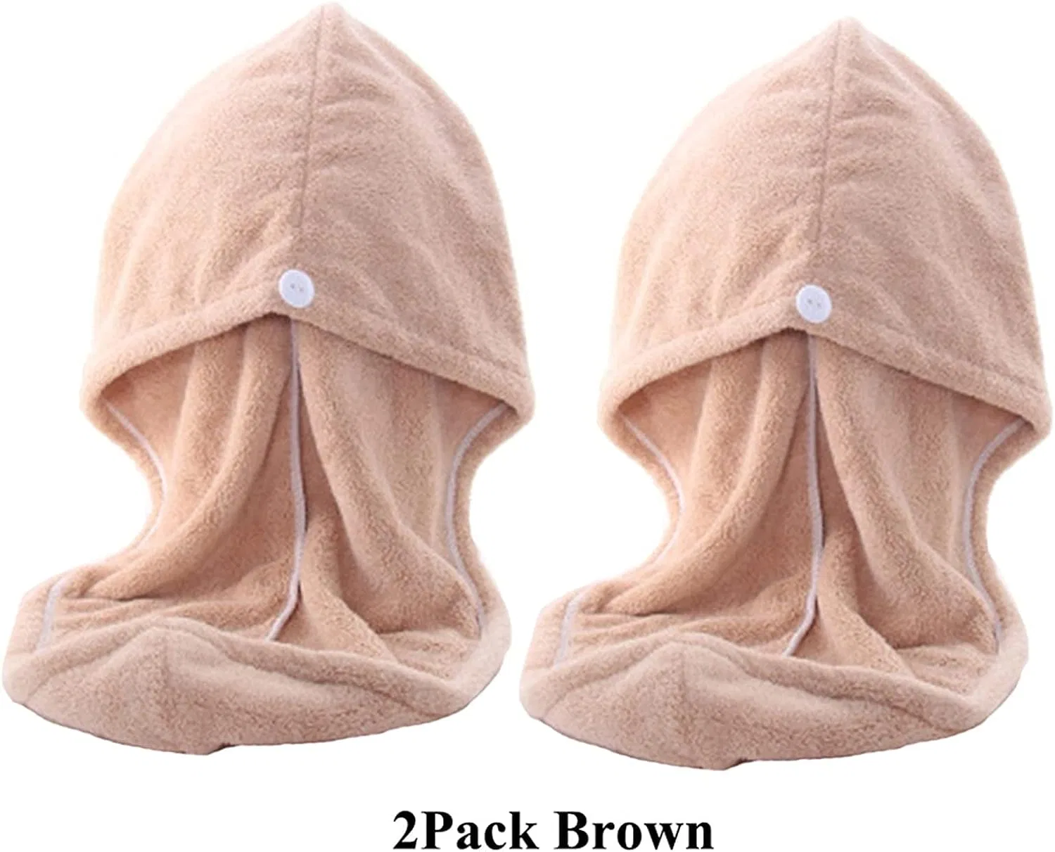 Шапочка для душа из микрофибры QYRKYP, 2 шт., Brown — фото 2