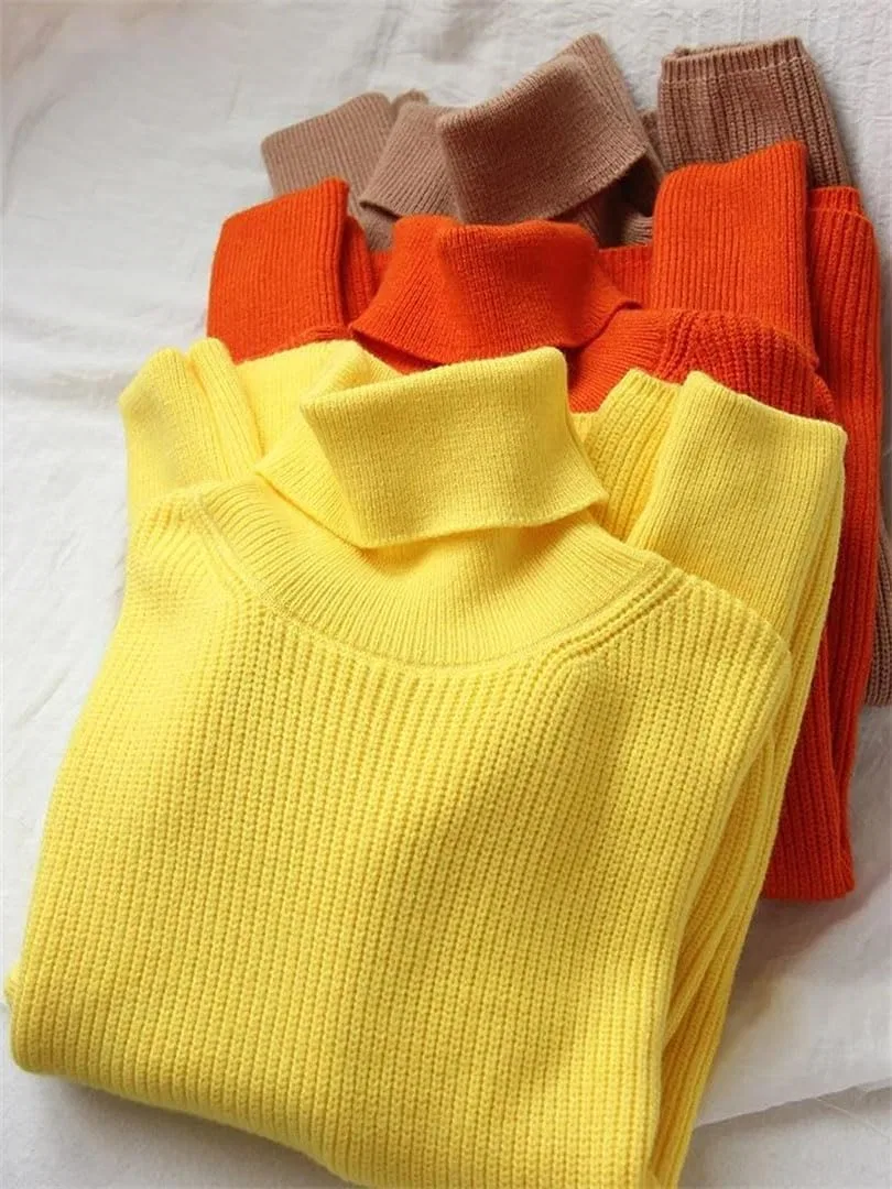 Женский свитер с высоким воротом Oversized Turtleneck Sweater, хаки — фото 3