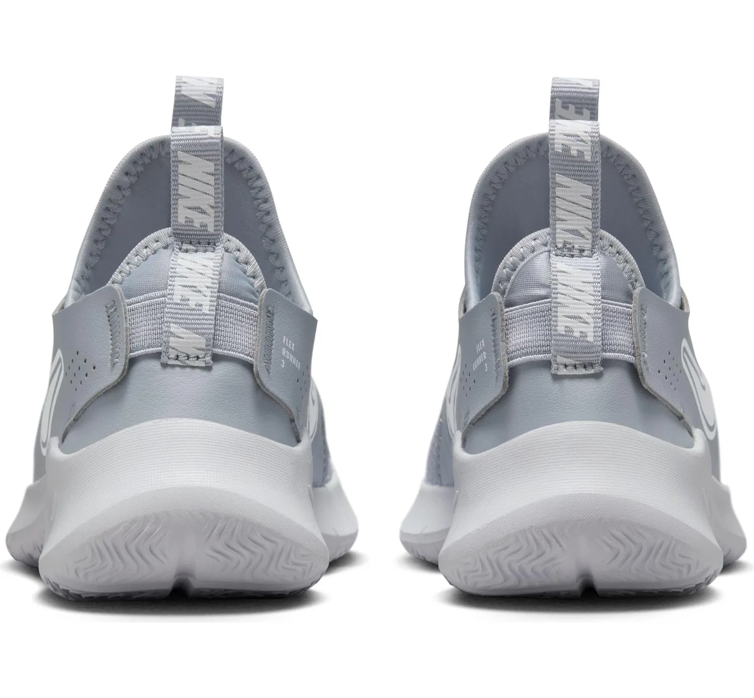 Детские кроссовки для мальчиков с длинным шнурованием Flex Runner 3 NIKE, Wolf Grey White — фото 2