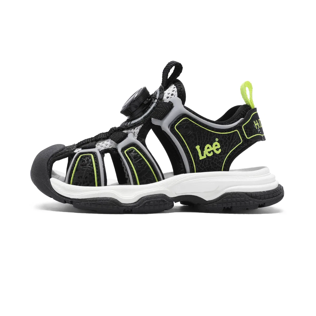 Детские сандалии с низким верхом с принтом Lee, Black Beige Green