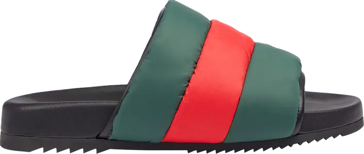 

Сандалии Gucci Padded Web Slide Green Red, зеленый