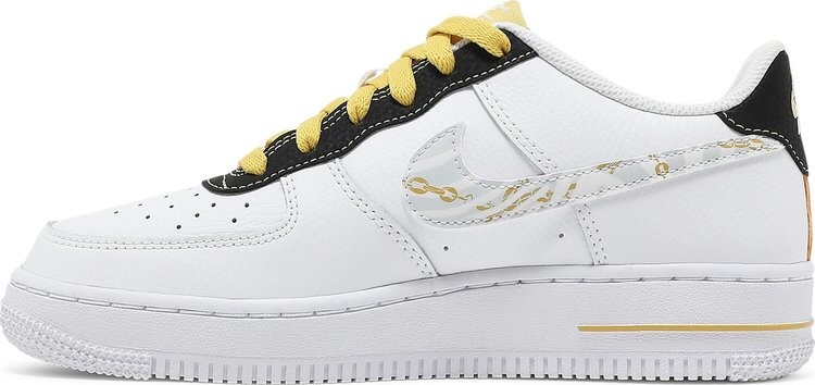 Кроссовки Nike Air Force 1 '07 LV8 GS 'Gold Links Zebra Print', белый — фото 4