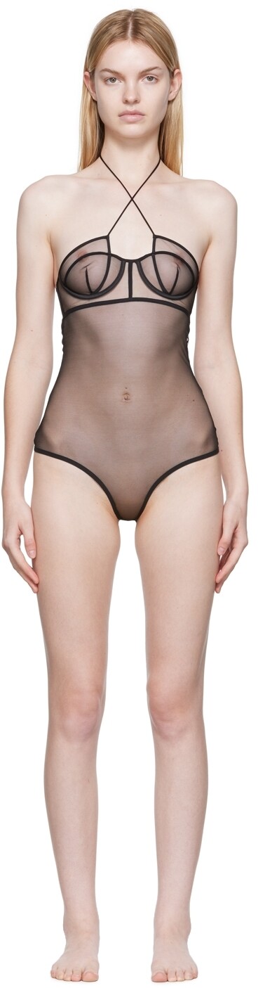 

Эксклюзивное черное боди SSENSE Nensi Dojaka