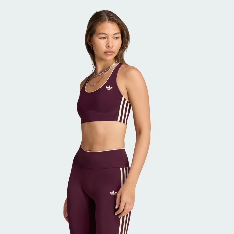 Спортивный бюстгальтер-бралетт ADIDAS ORIGINALS в бордовом цвете — фото 2