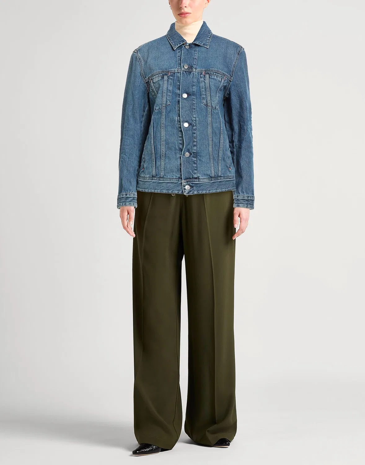 Женская джинсовая куртка с классическим воротником Acne Studios, синий — фото 2