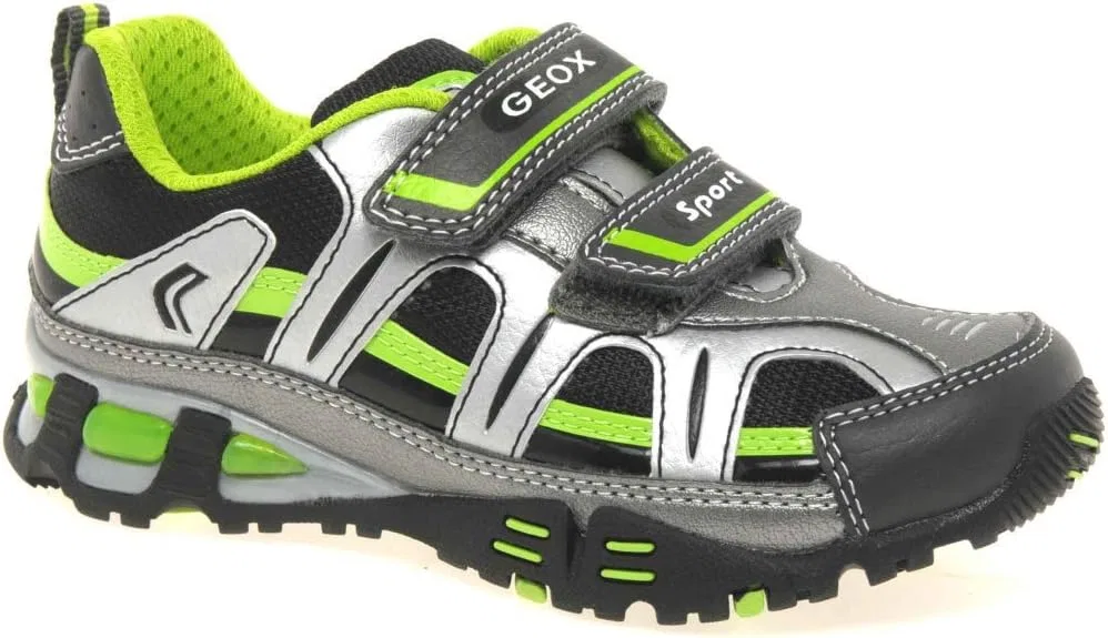 Детские кроссовки для мальчиков Clighteclipse14 Geox, Silver/Lime — фото 2
