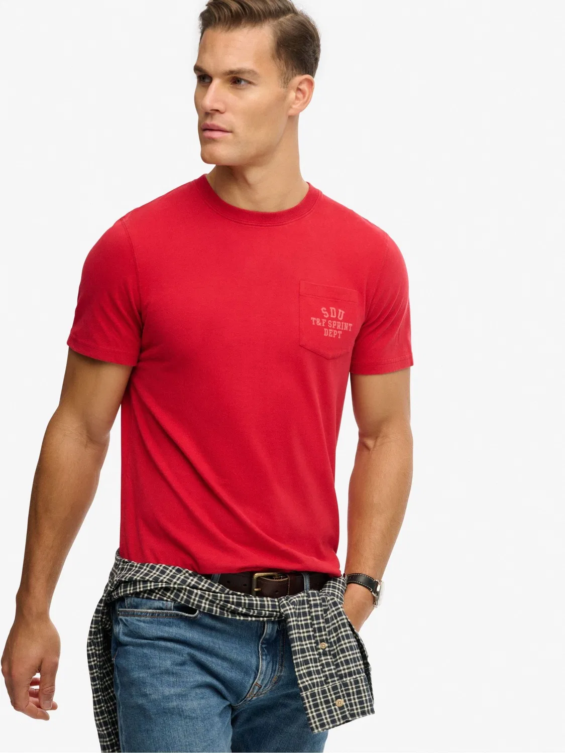 Футболка с нагрудным карманом Vintage Prep Relaxed Pocket Superdry, красный