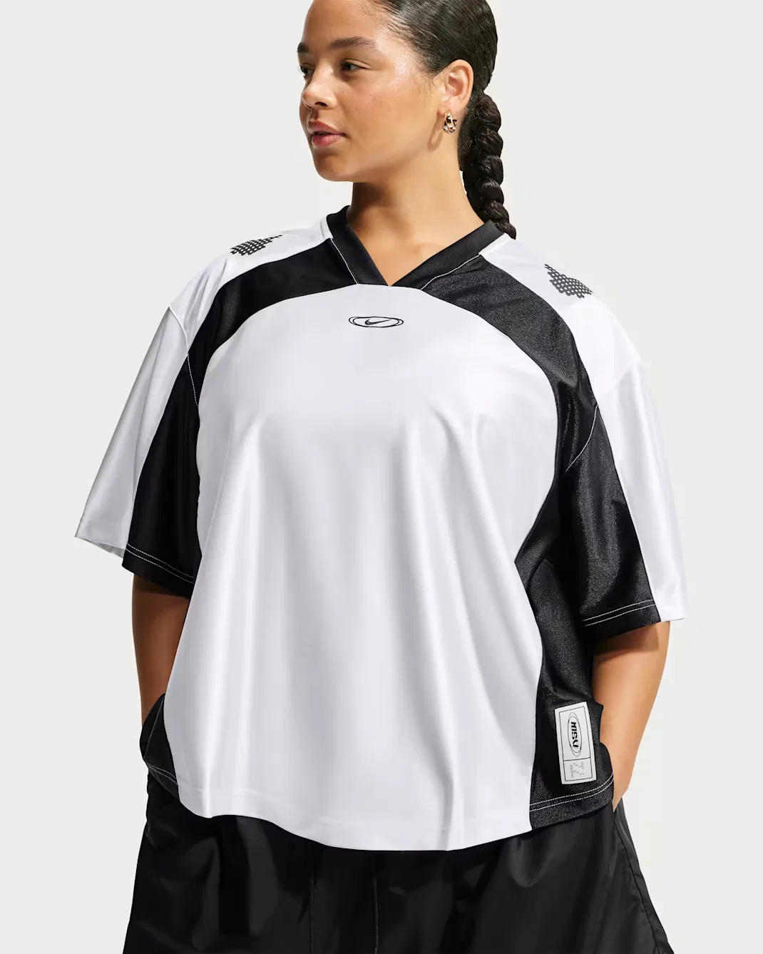 Женская футболка оверсайз (большой размер) Nike Sportswear, White/Black/Black/Black