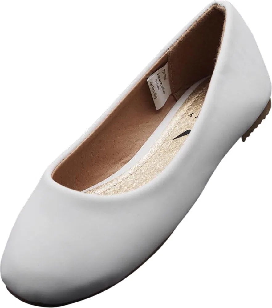 Детские балетки для девочек с мягкой стелькой NORTY, White Nubuck