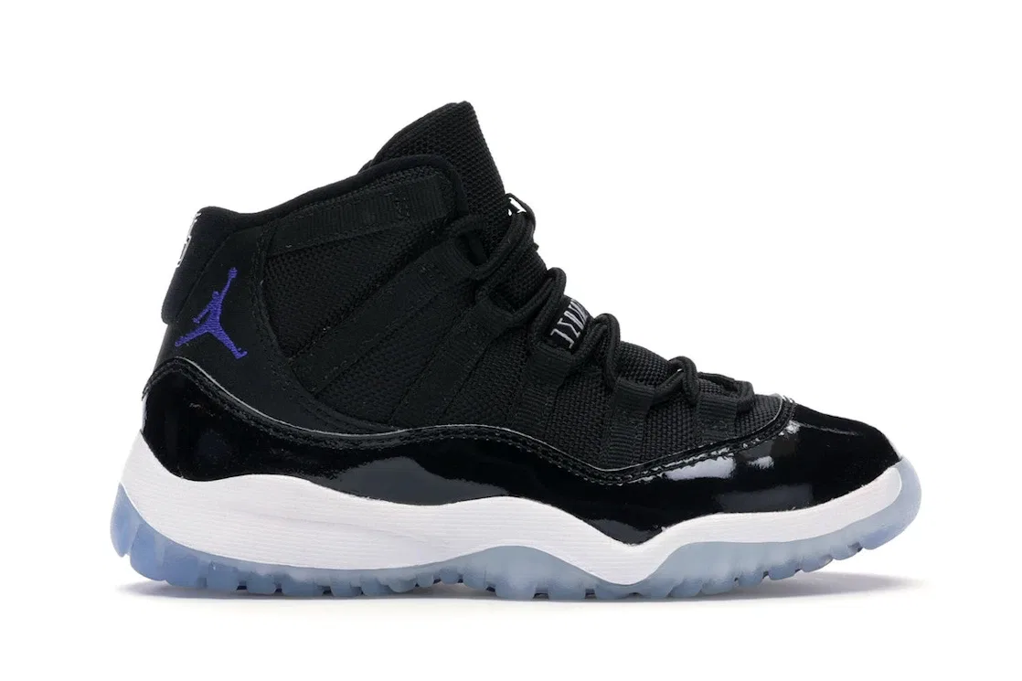 Детские кроссовки с высоким верхом Jordan 11 Retro Space Jam Jordan, Black/Dark Concord-White