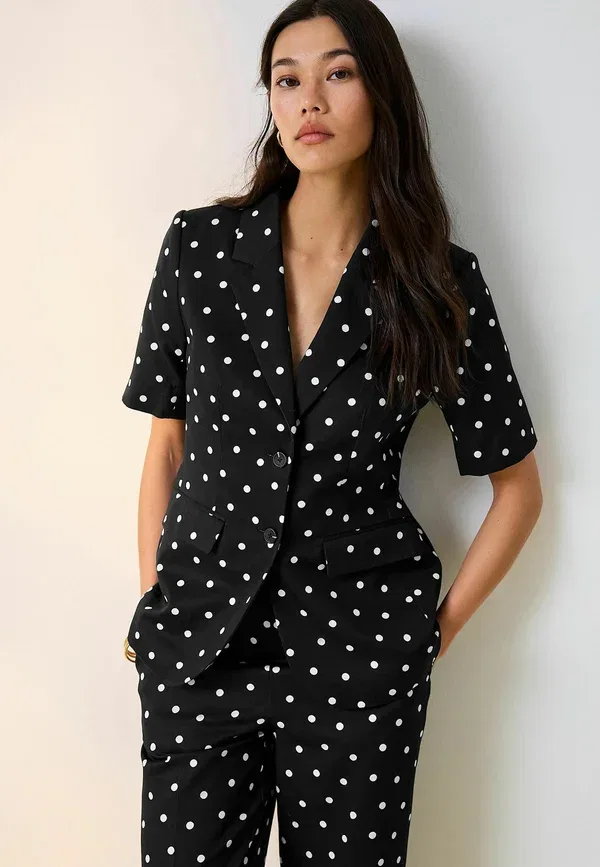 Пиджак с принтом в горошек, bleizeris Next White Polka Dot, белый