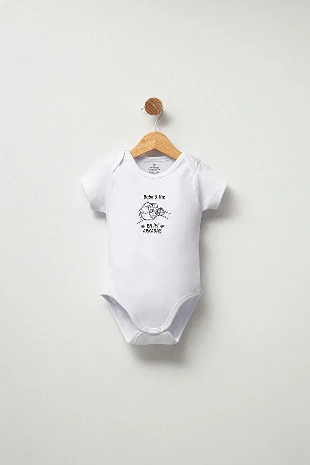 Детское боди для новорожденных с принтом Father Daughter Best Friend, Generic Brands, White