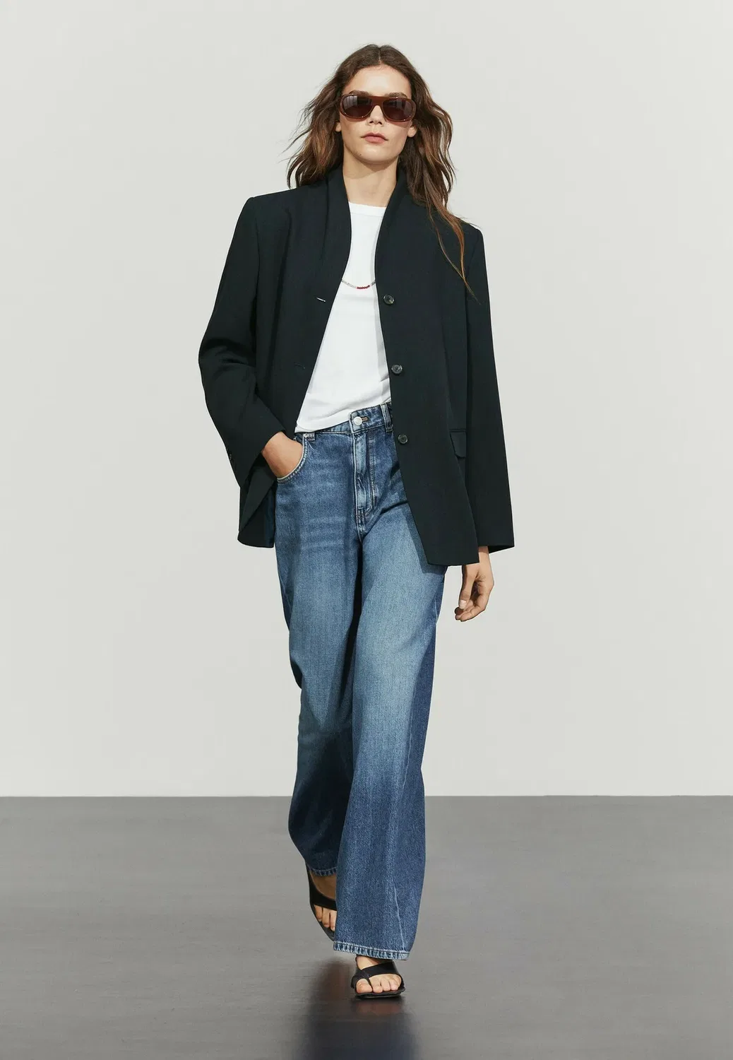 Короткая шерсть Massimo Dutti, Mottled Dark Blue — фото 3