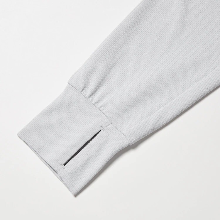 Толстовка Uniqlo AIRism UV Cut, 02 светло-серый — фото 4