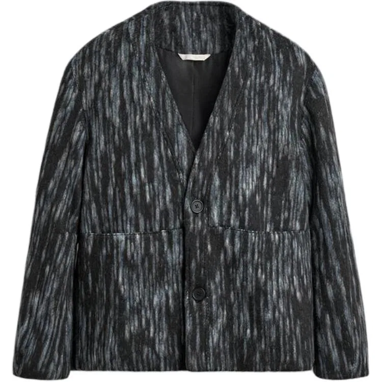 Мужской свитер с v-образным вырезом Blue Black ZARA