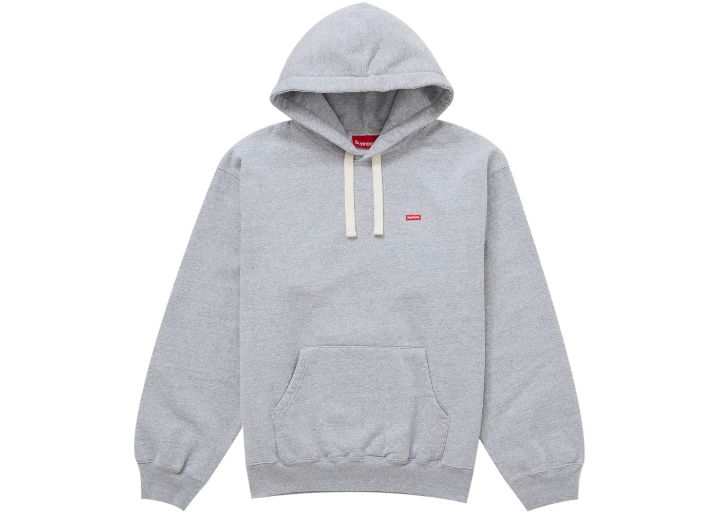 Мужской худи с капюшоном и шнурком Supreme Small Box Drawcord Hooded Sweatshirt, Heather Grey