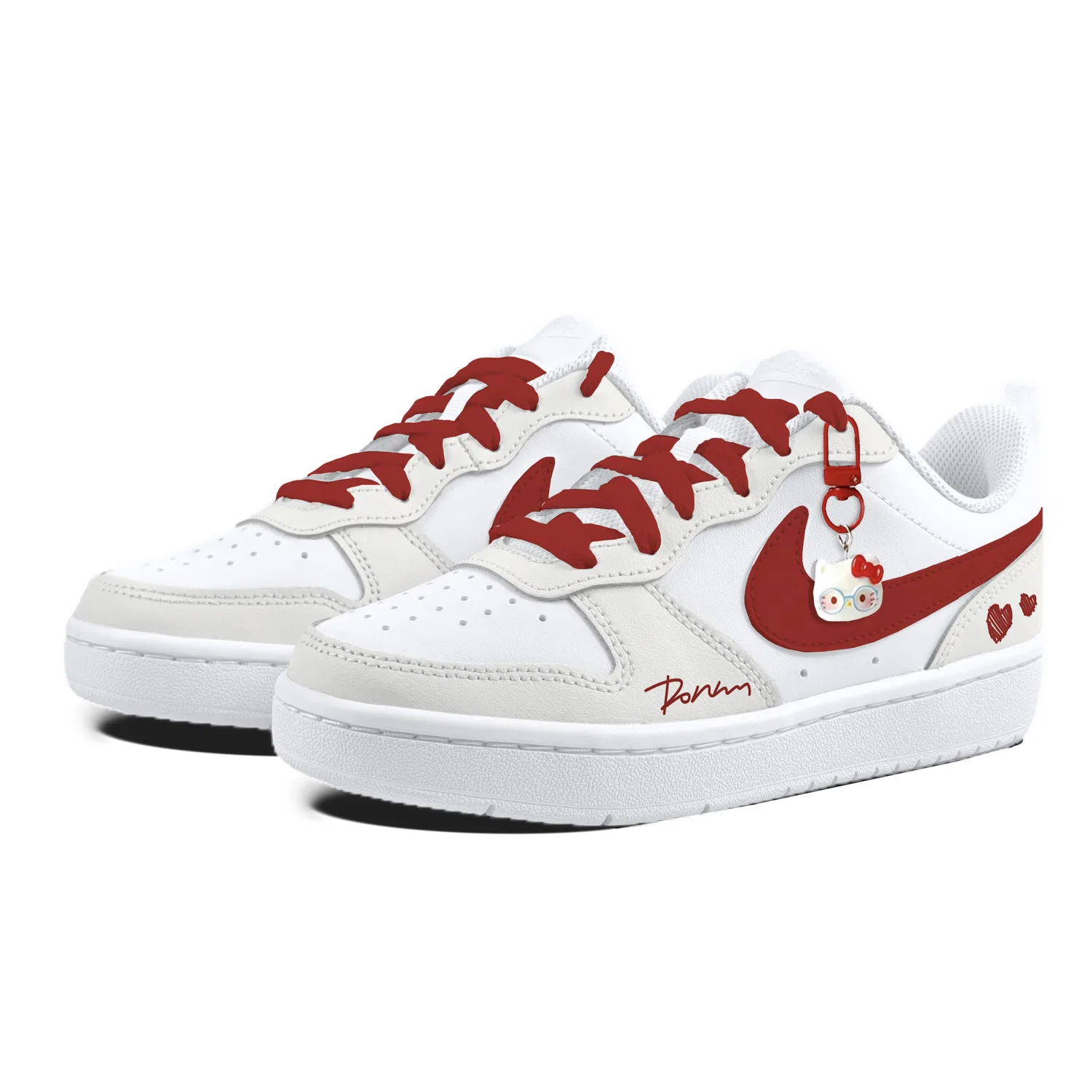 Детские кеды для скейтбординга с принтом кота, Nike, White