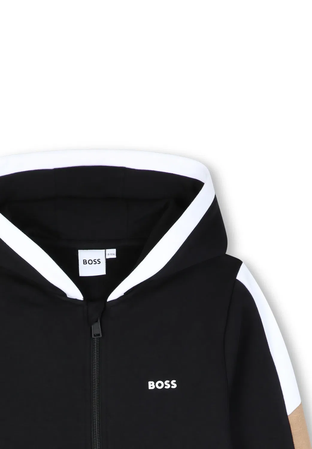 Кардиган с капюшоном для детей и подростков - толстовка на молнии Boss Kidswear, Black — фото 3