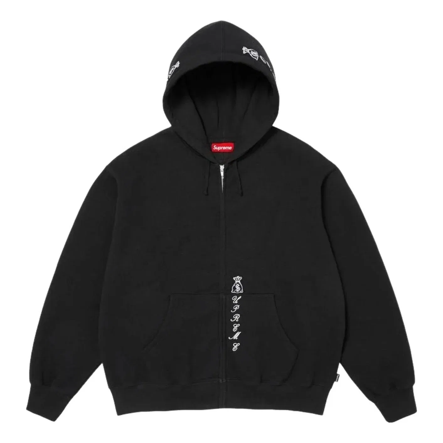 Мужская куртка Larry Clark FW26 Hooded Varsity Jacket 'Black' Supreme, черный