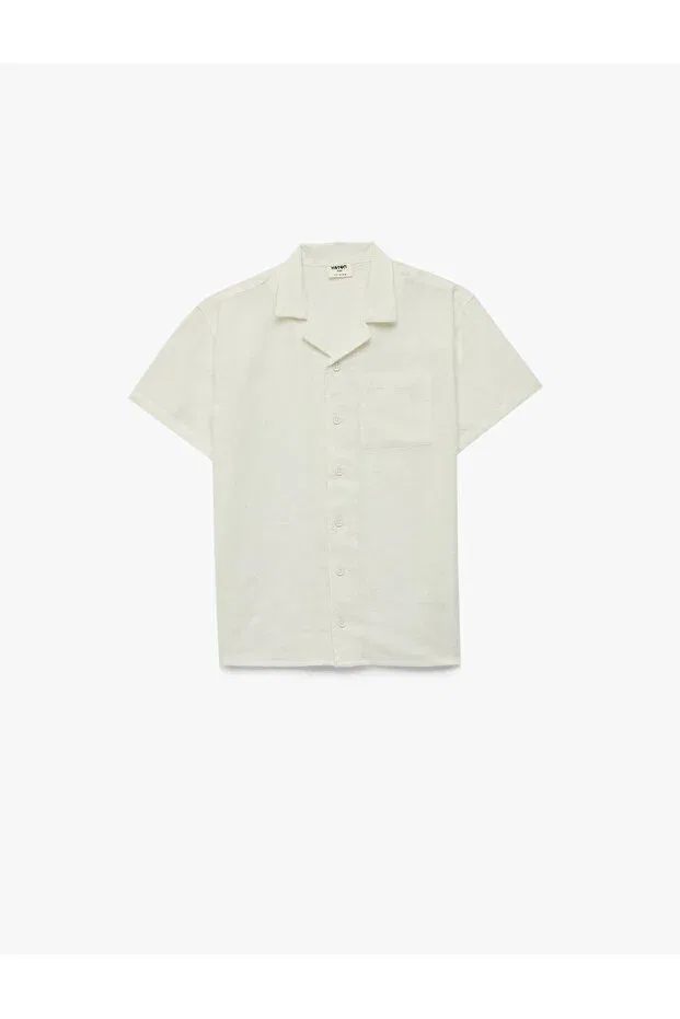 Детская рубашка с отложным воротником хлопковая Koton, Off White — фото 2
