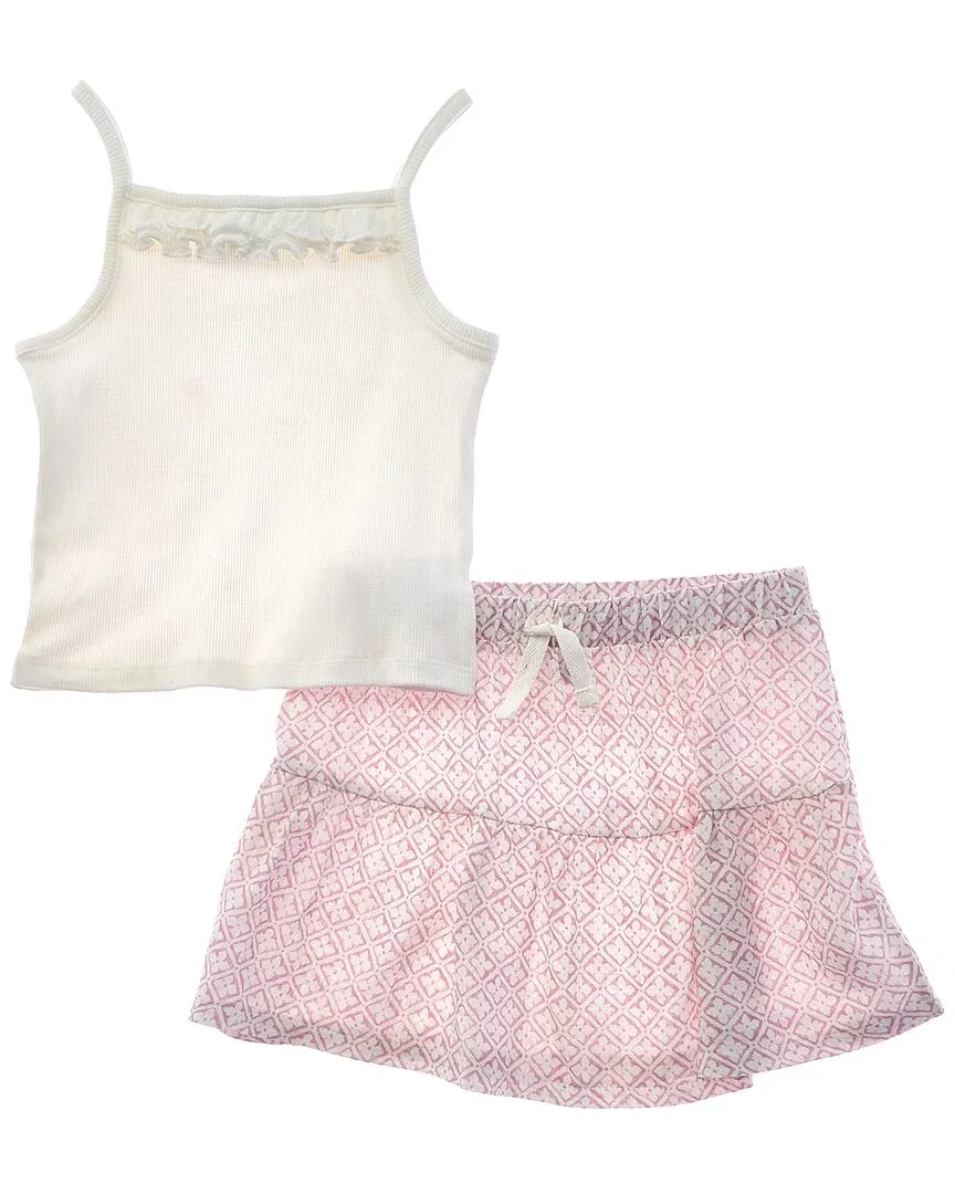 Детский комплект из топа и юбки с эластичным поясом Sugarland Top & Skirt Set Splendid, White