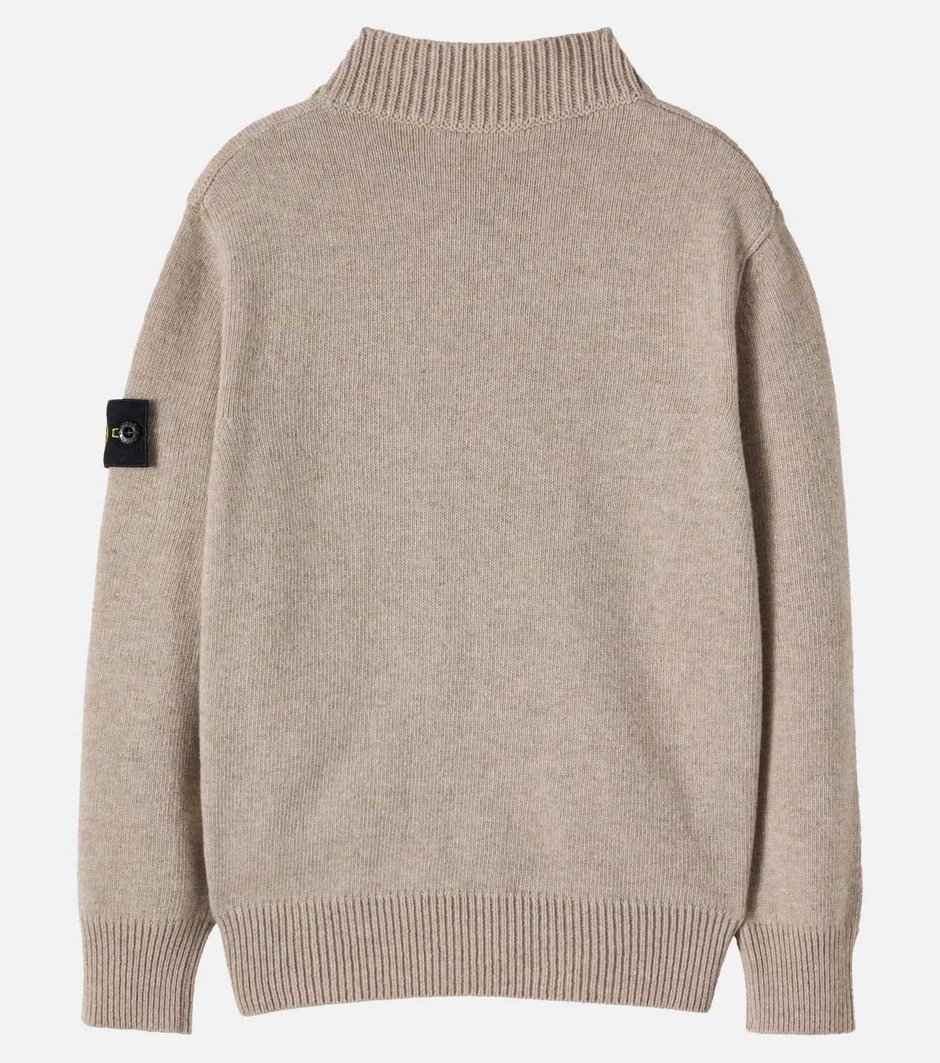 Свитер на молнии с компасом Stone Island Junior, бежевый — фото 3