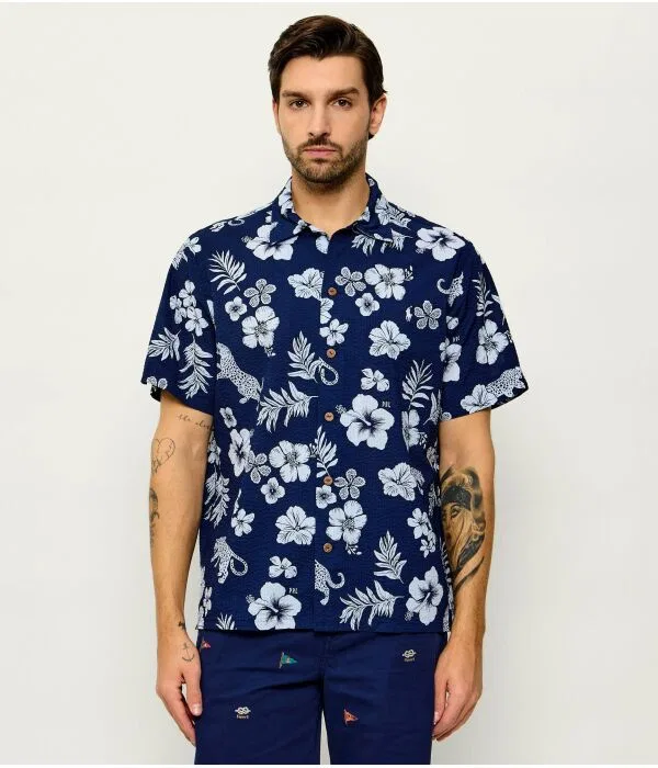 Мужская рубашка с коротким рукавом Polo Ralph Lauren, Blu Marino