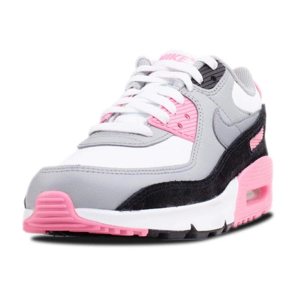 Детские кроссовки для мальчиков с амортизацией NIKE Air Max 90 LTR NIKE, Gris Humo Claro White Pink Plata Metalizado — фото 3