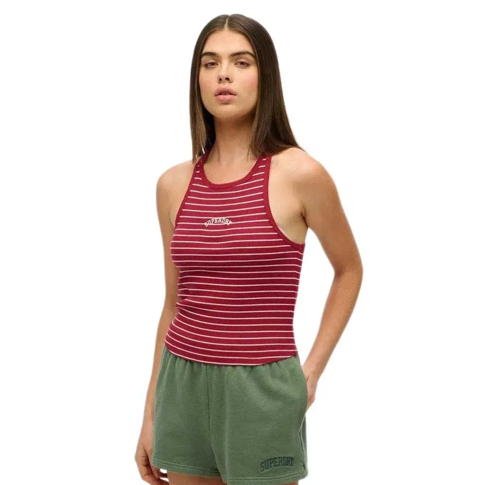 Топ без рукавов полосатый Essential Logo Stripe Racer Superdry, красный