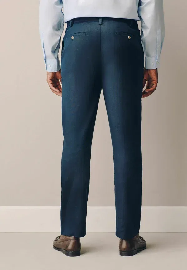 Брюки льняные Suit trousers Next, темно-синий — фото 3