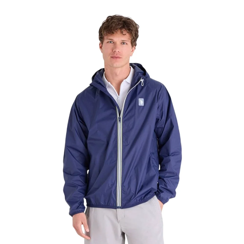 Мужская ветровка U.S. Polo Assn. Signature Stripe With Hood, классический темно-синий