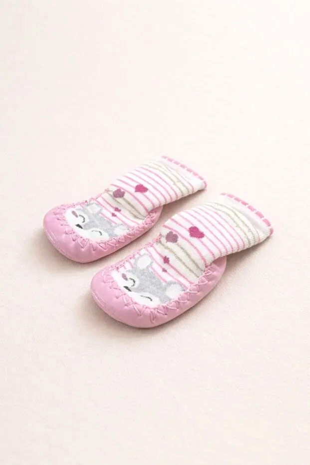 Детские носки-пинетки для новорожденных с принтом Basics Numix Baby Kids, Indoor Pink — фото 4