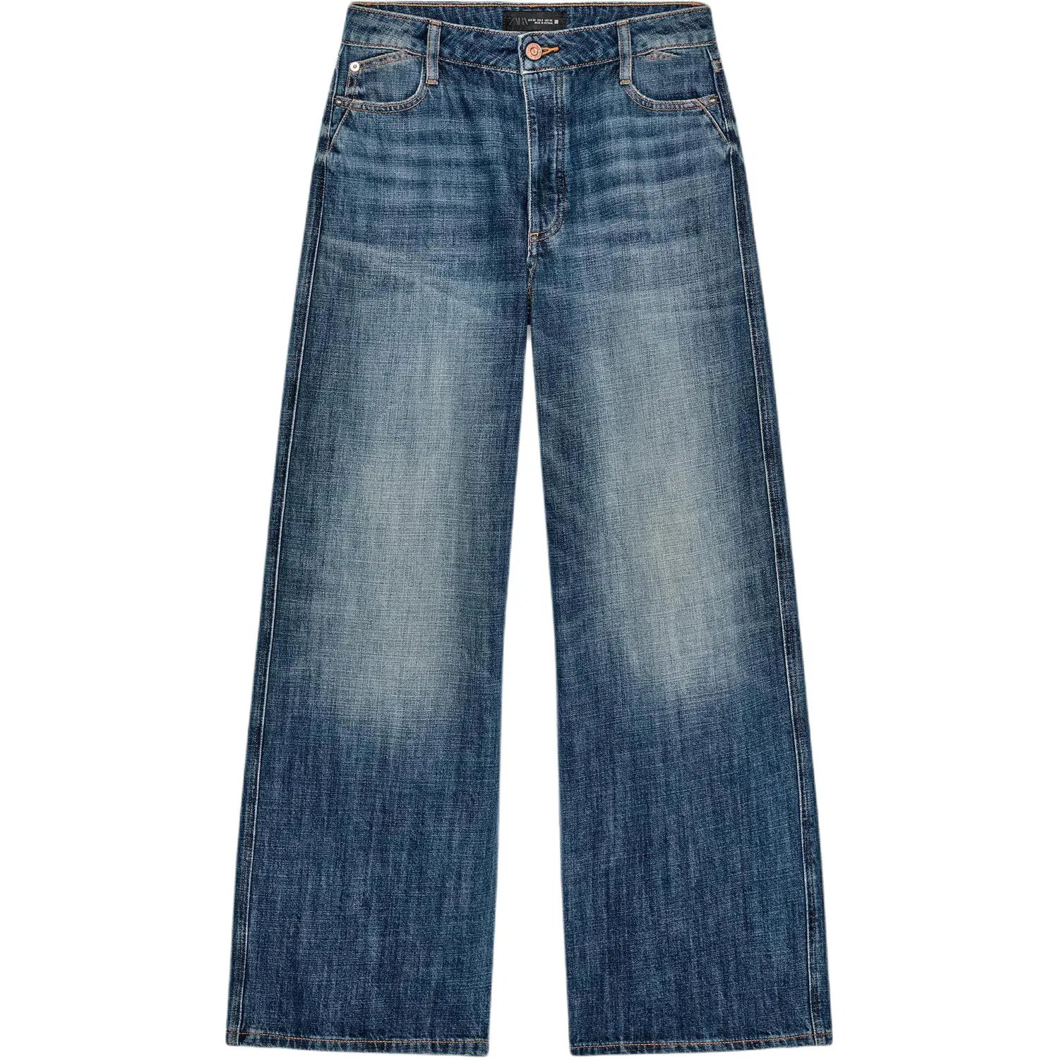 Женские джинсы прямого кроя ZARA, Blue