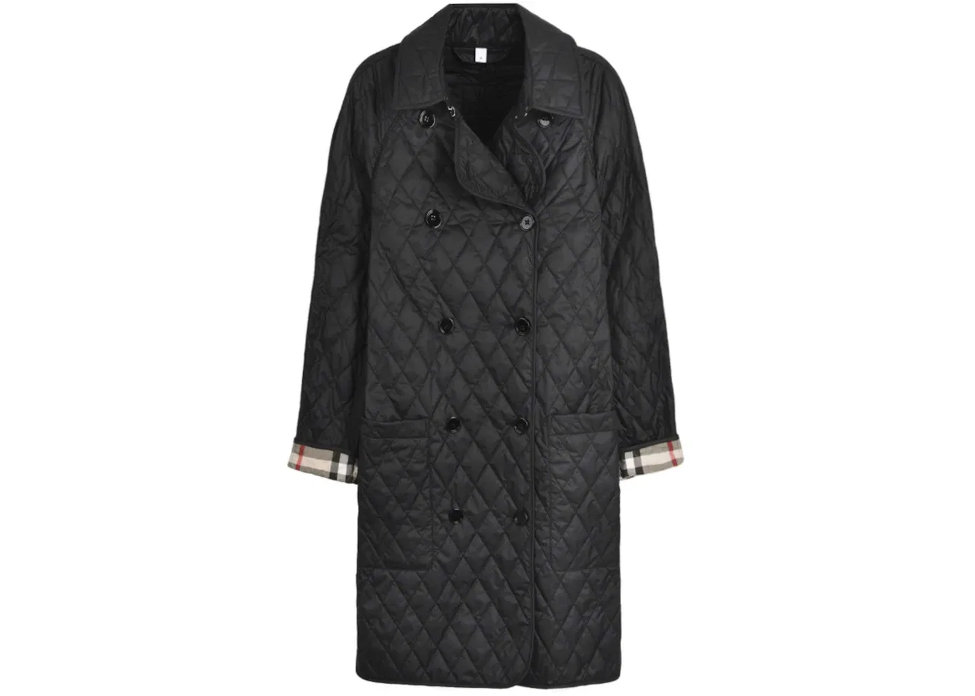Женское удлиненное стеганое пальто с британским наследием Tything Burberry, Black