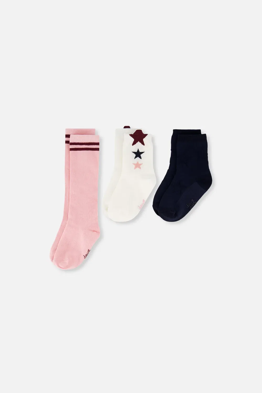 Детские носки с звездами Varsity League Deux par Deux, Pale Dusty Pink and Navy