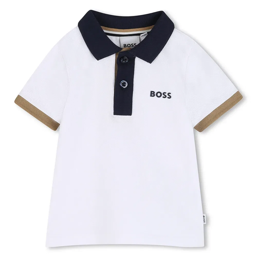Поло с коротким рукавом Boss, белый